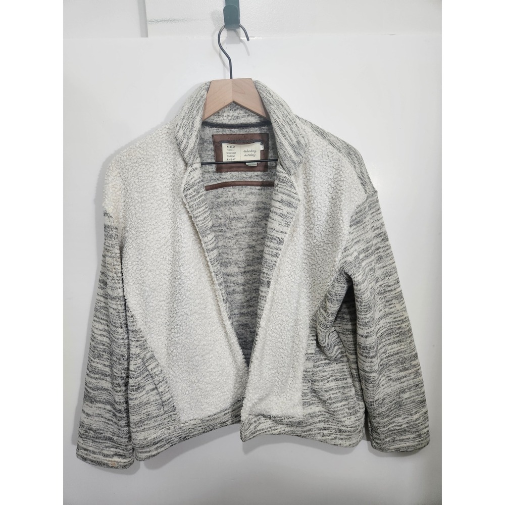 Saturday Sunday Anthropologie Sherpa Fleece Marled Knit‎ Open Cardigan Jacket S